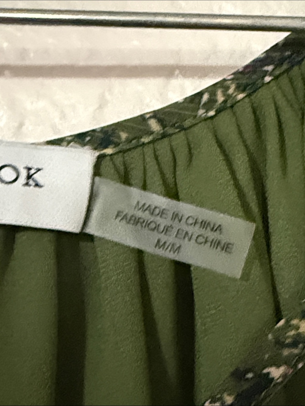 Ramy Brook Olive Speckled Long Sleeve V-Neck Smocked Dress drop waist Sz M - Picture 6 of 9